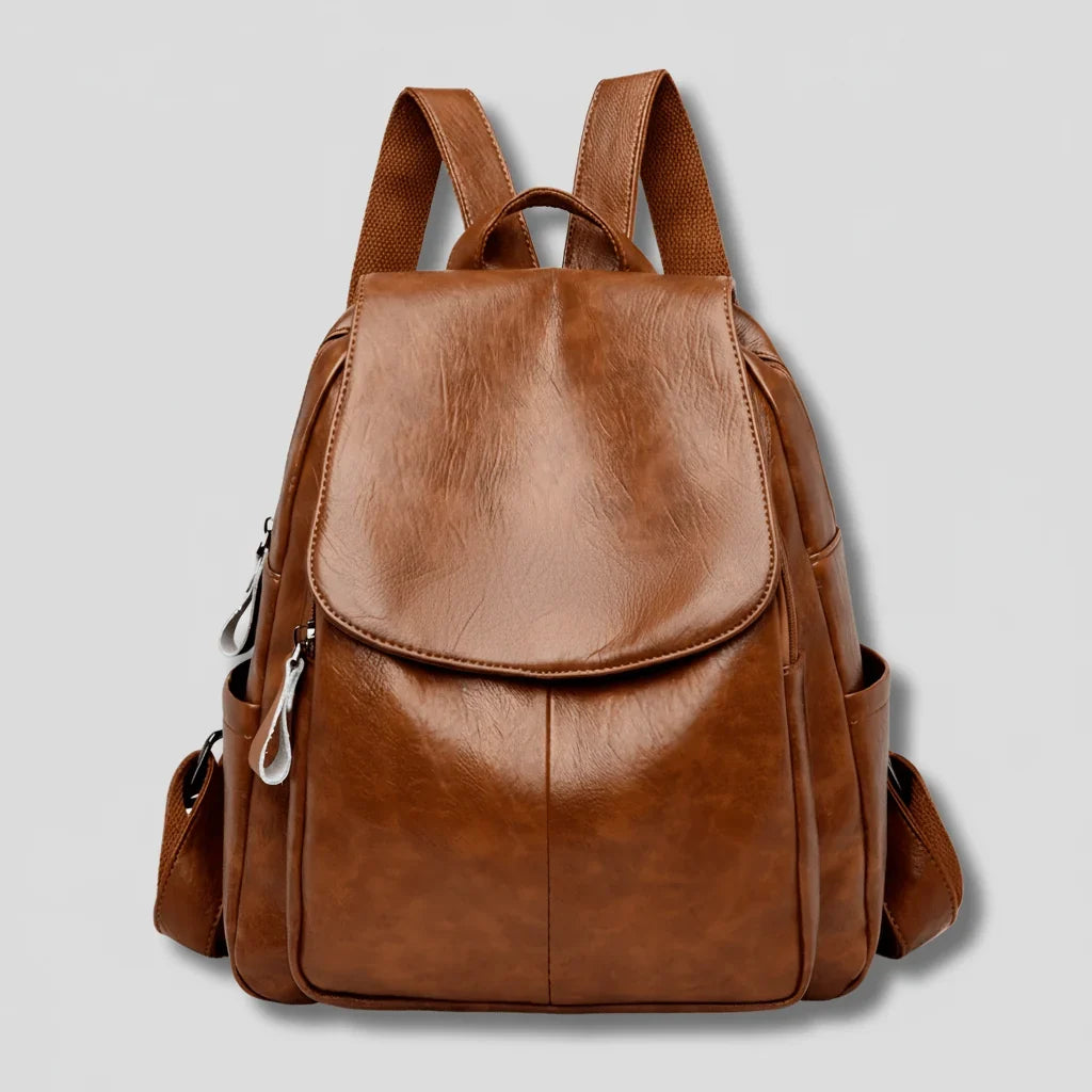 Women's Backpack | Anti-Theft & Embossed PU Leather | 26 × 12 × 30 cm