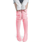 Women's Knee-High Socks | Breathable Cotton & Cable Knit | 100 cm