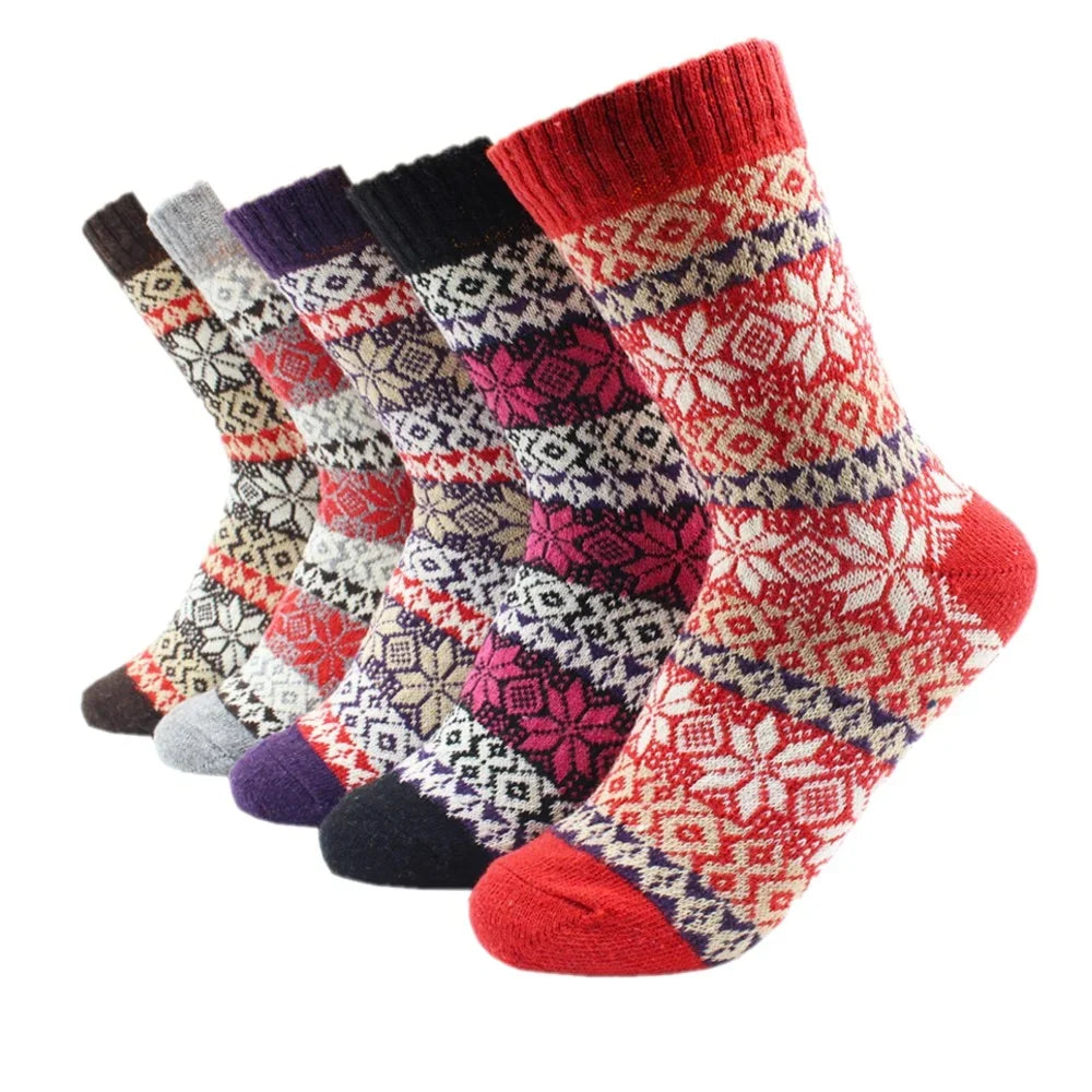 Women's Knee Socks | Thick Merino Wool & Fluffy Lining | 5-Pair Pack