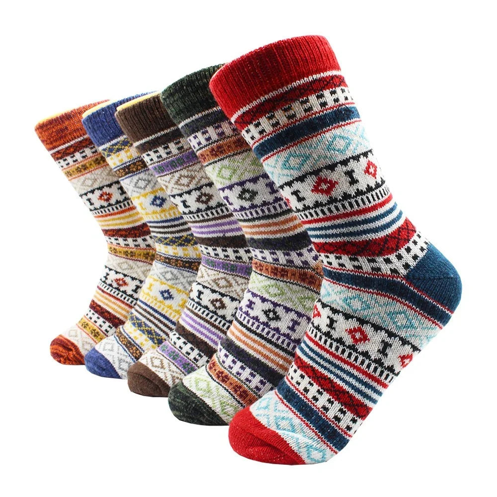 Women's Knee Socks | Thick Merino Wool & Fluffy Lining | 5-Pair Pack
