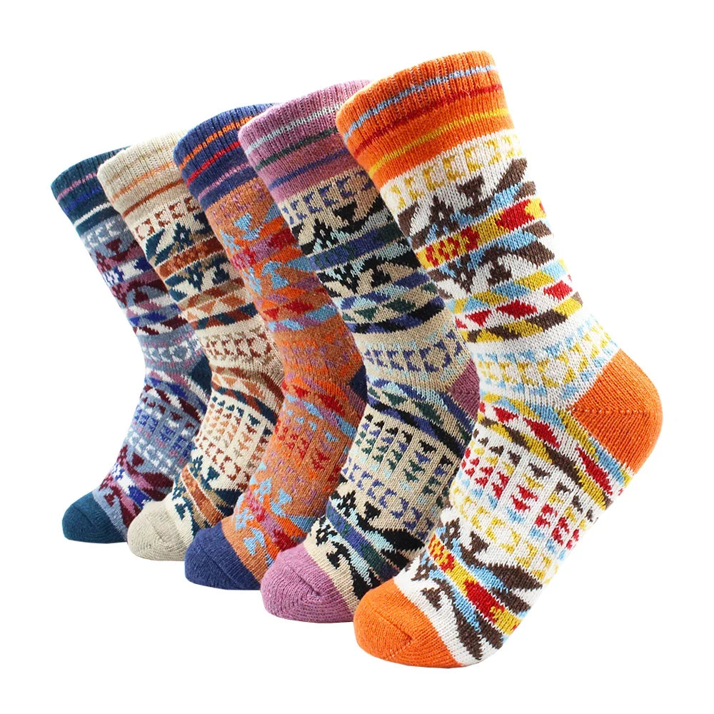 Women's Knee Socks | Thick Merino Wool & Fluffy Lining | 5-Pair Pack