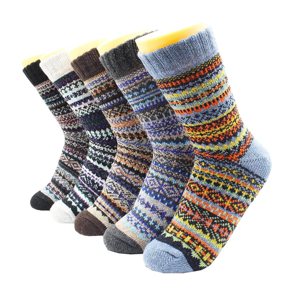 Women's Knee Socks | Thick Merino Wool & Fluffy Lining | 5-Pair Pack