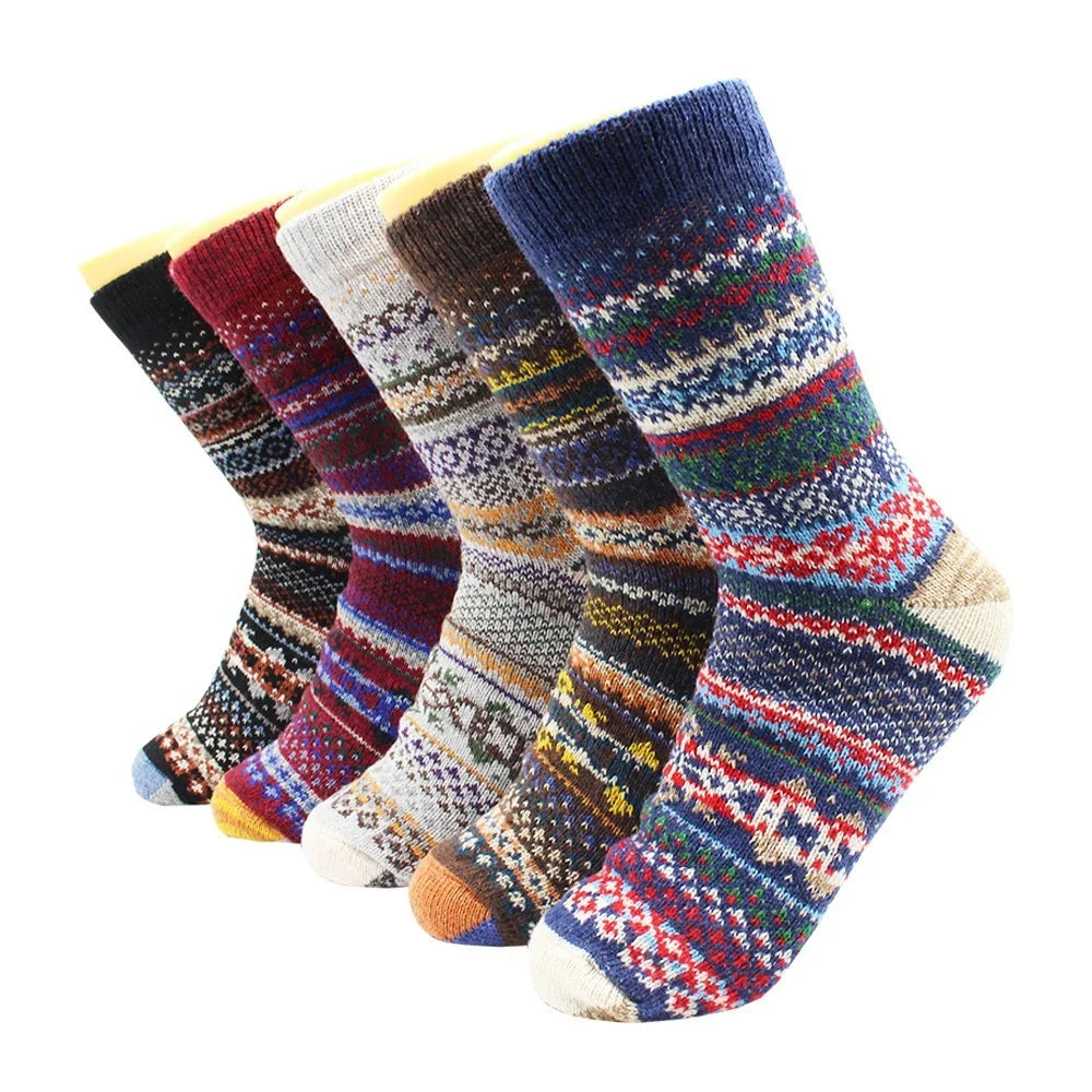 Women's Knee Socks | Thick Merino Wool & Fluffy Lining | 5-Pair Pack