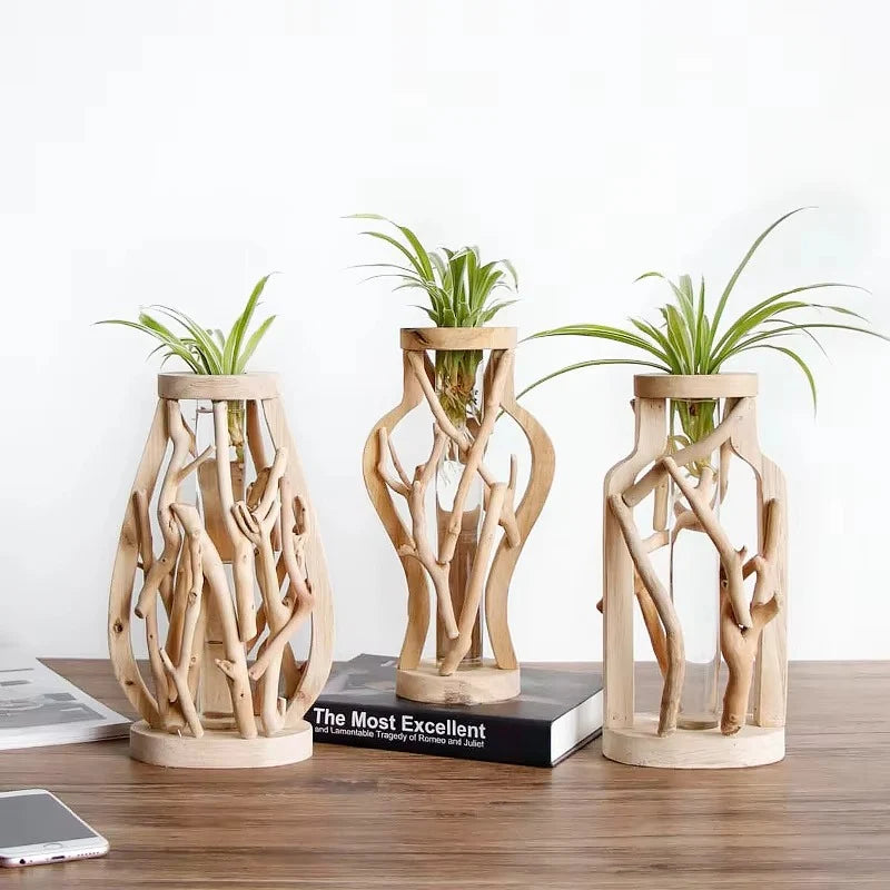 Wooden Vase | Branch-Inspired Bamboo & Wood