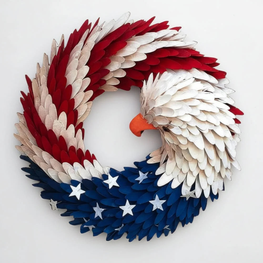 Wreath | Handcrafted 3D Eagle & Weather-Resistant