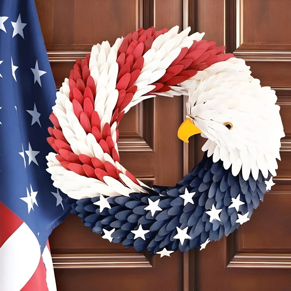 Wreath | Handcrafted 3D Eagle & Weather-Resistant