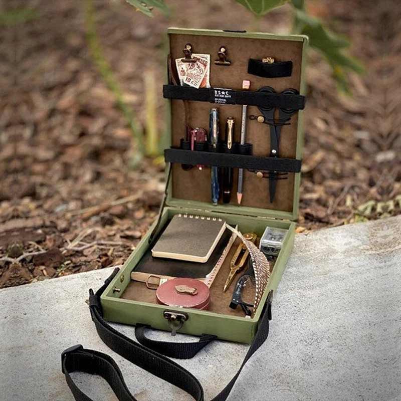 Writers Messenger Box | Briefcase-Style Leather Cover & Pen Loops | A5