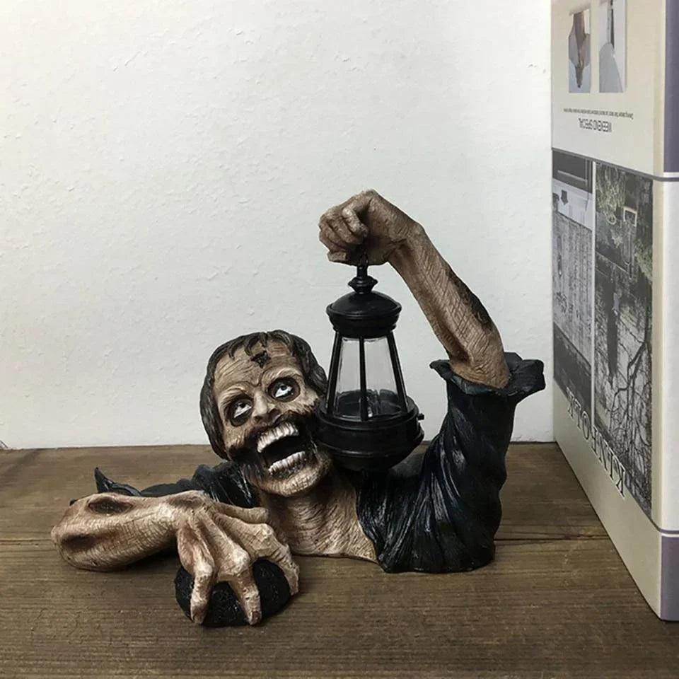 Zombie Statue | Waterproof Resin & Battery-Operated | 20 x 15 x 11 cm