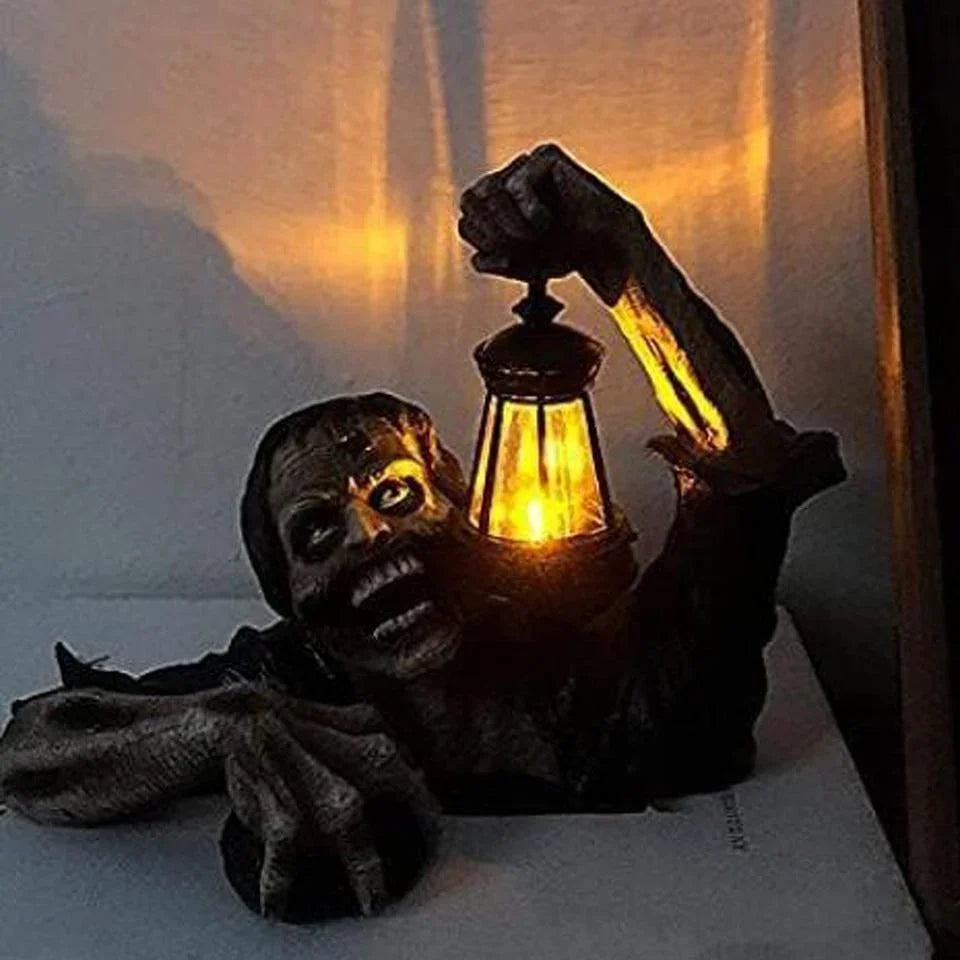 Zombie Statue | Waterproof Resin & Battery-Operated | 20 x 15 x 11 cm